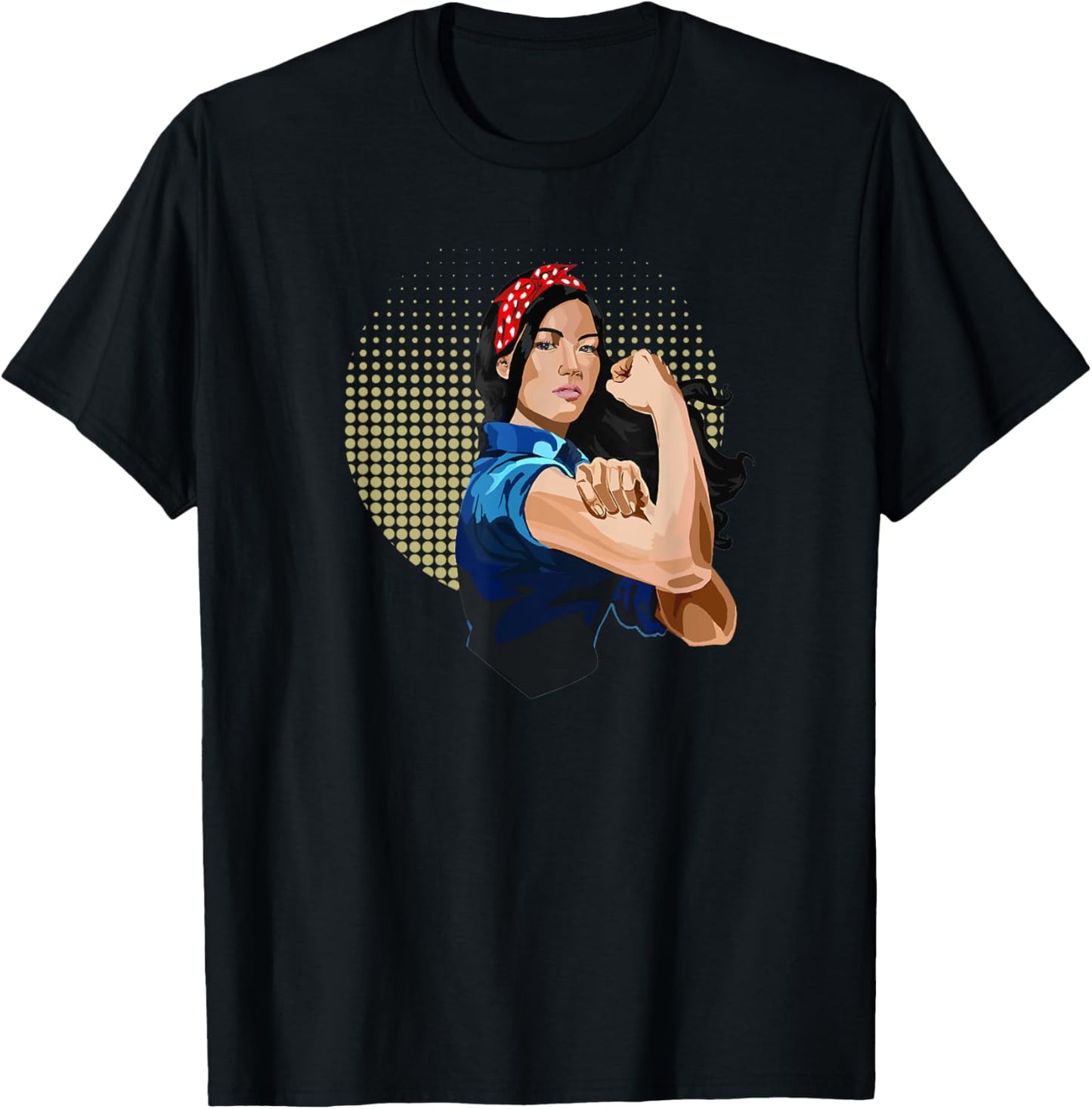 Asian Rosie the Riveter Gifts, Diversity Rosie the Riveter T-Shirt - T-Shirt | Black