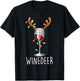 Winedeer Reinbeer Santa Hat Reindeer Couple Xmas Matching T-Shirt - T-Shirt | Black