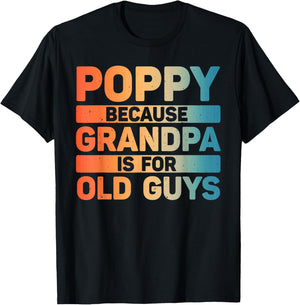 Poppy Design For Grandpa From Grandkids Father's Day Poppy T-Shirt - T-Shirt | Black