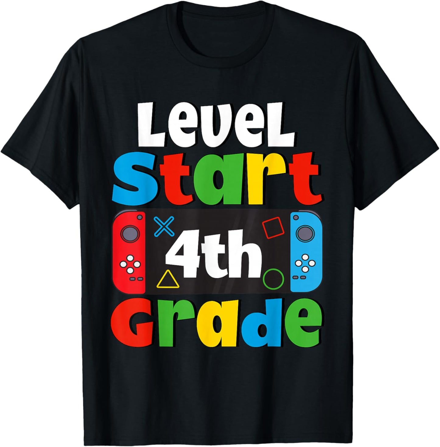 4th Grade Level Start First Day of 4th Grade Gaming T-Shirt - T-Shirt | Black