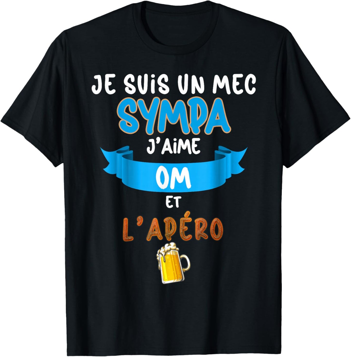 Nice Om L'Apéro Humour Marseille Supporter Foot T-Shirt - T-Shirt | Black