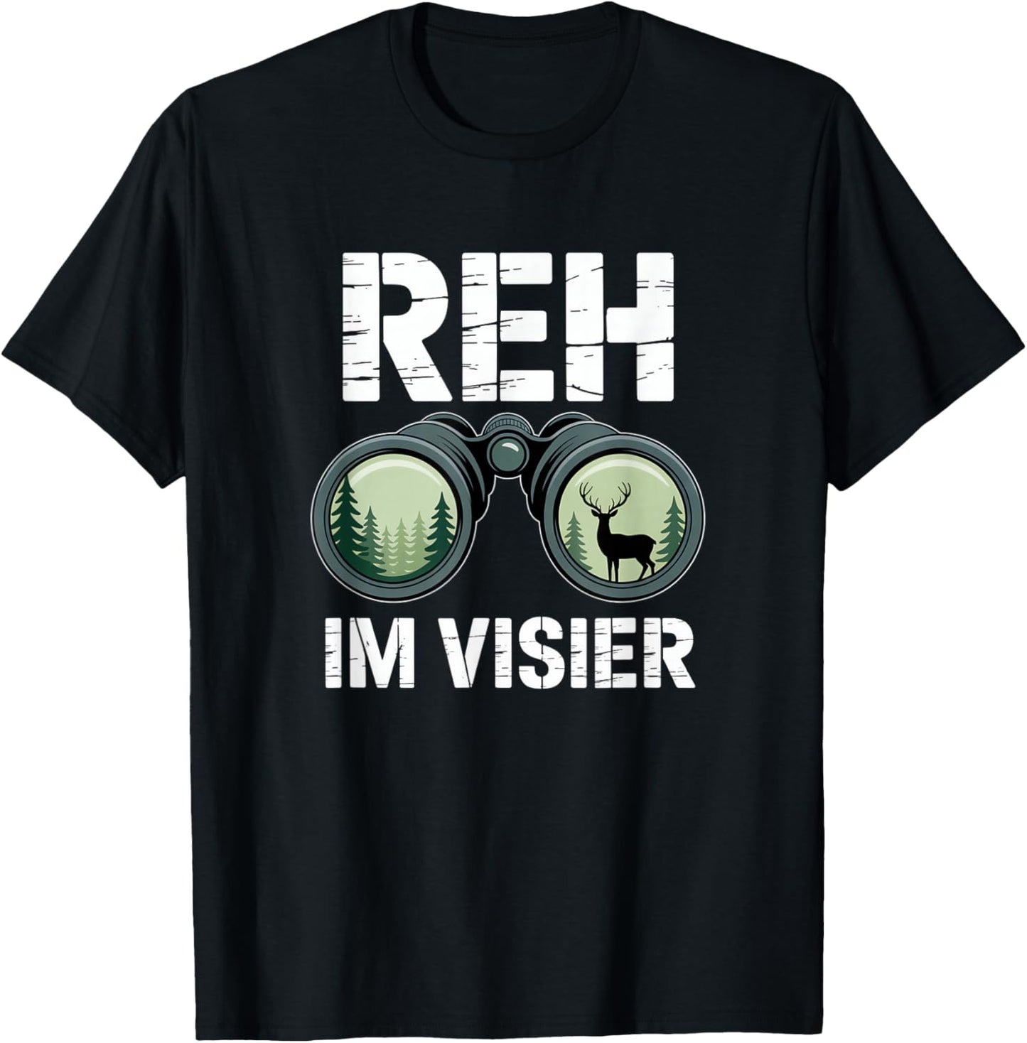 REH Im Visier Hirsch Jäger Jagd Jagen T-Shirt - T-Shirt | Black