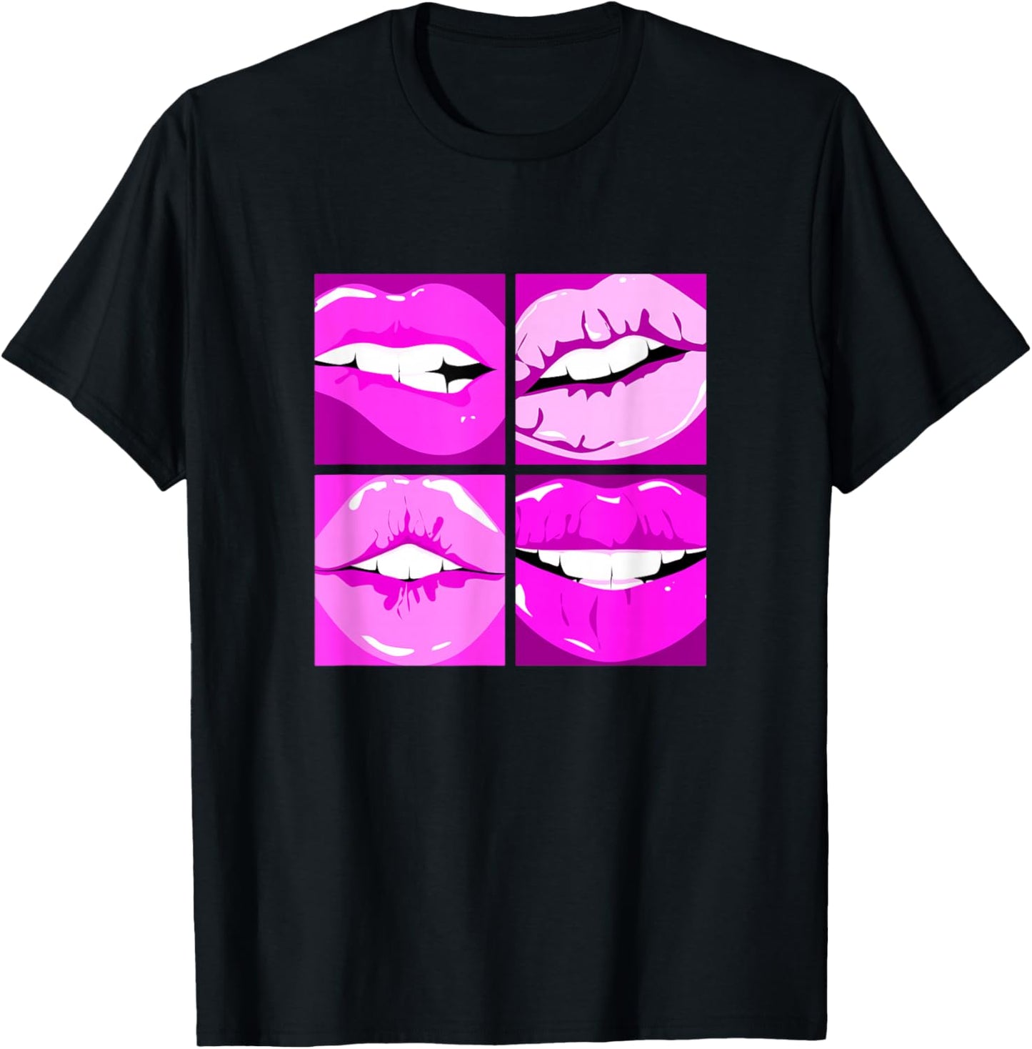 Pink Read My Lips Pink Graphic T-Shirt - T-Shirt | Black