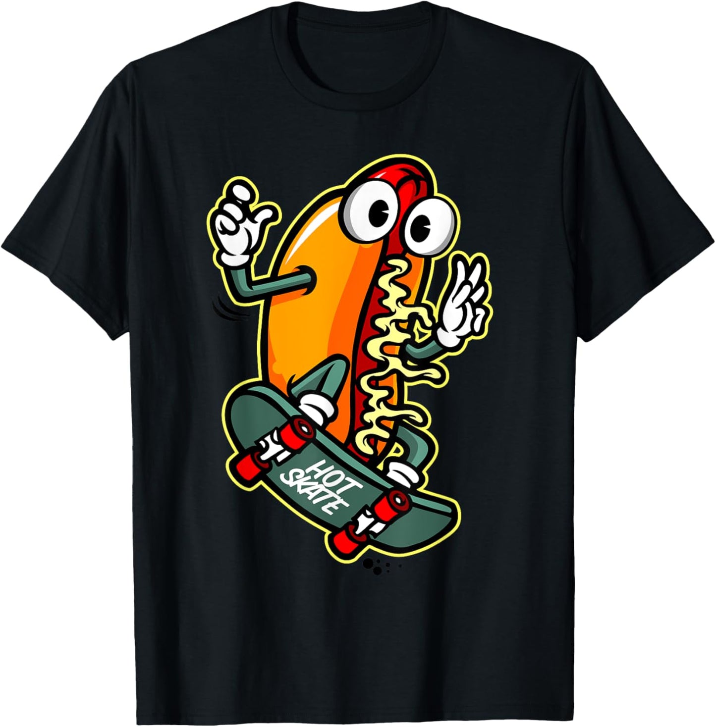 Skateboarding Hot Dog T-Shirt - T-Shirt | Black