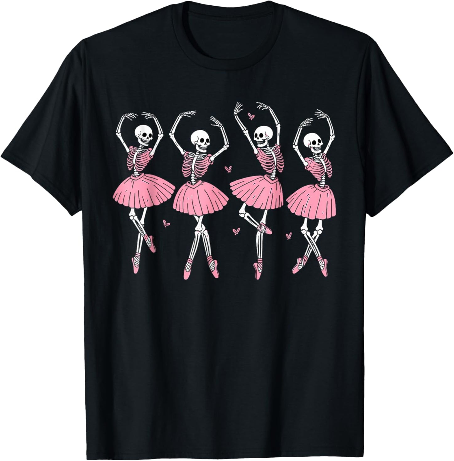 Skeleton Ballerinas Ballet Dance Cute Girl Halloween Costume T-Shirt - T-Shirt | Black