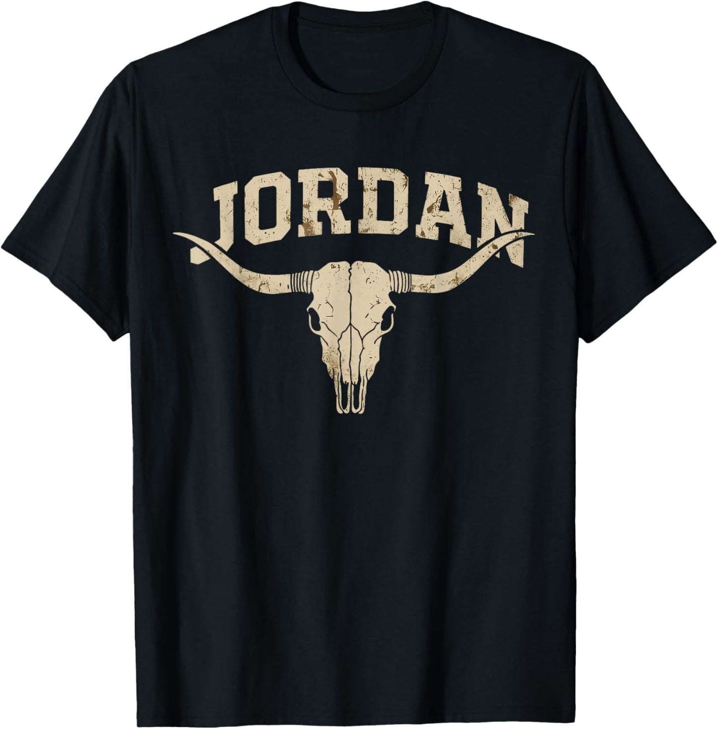 Vintage Western Jordan Name Gift Women Kid Boy Girl T-Shirt - T-Shirt | Black