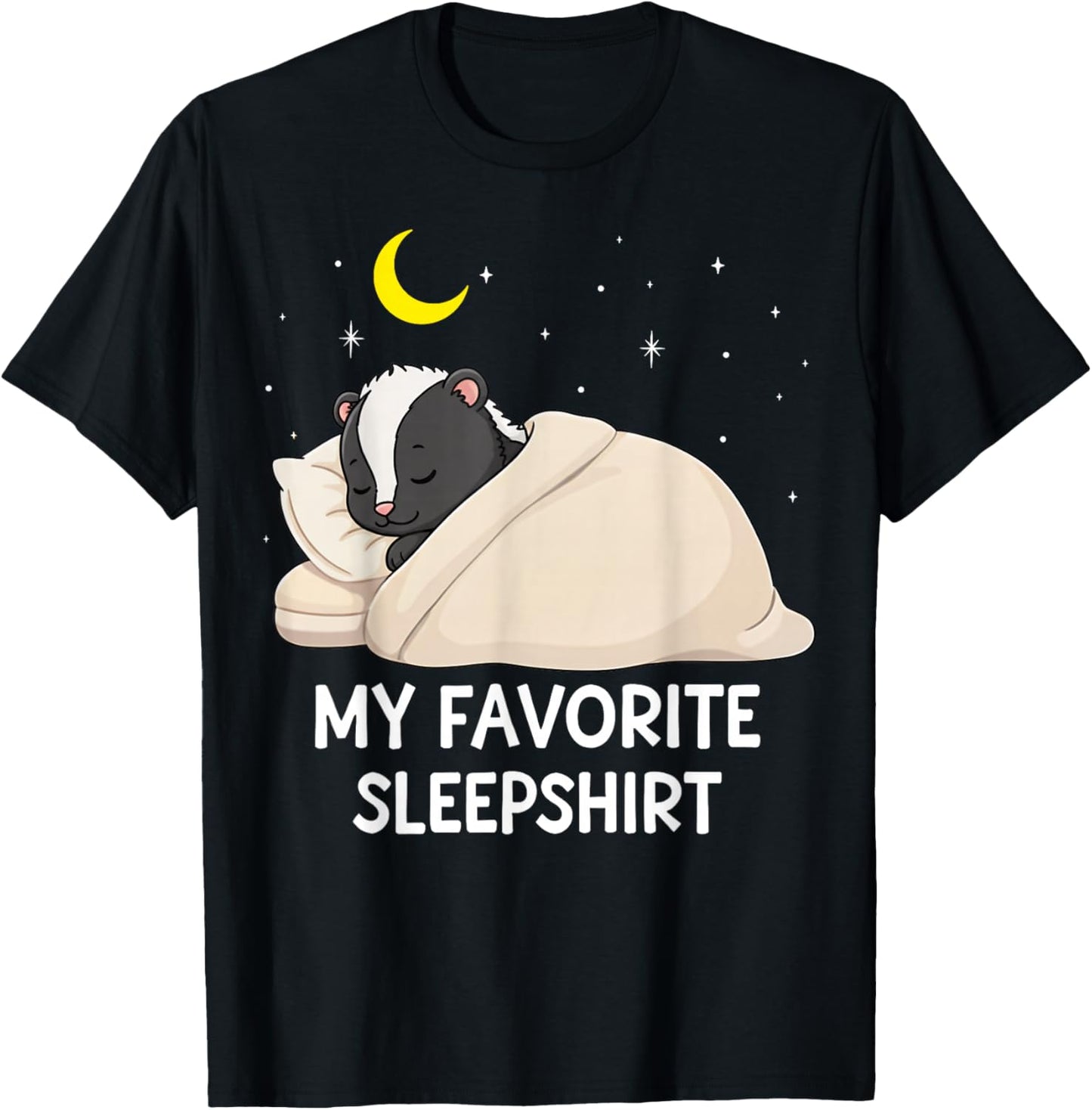 Funny Skunk Favorite Sleepshirt Pajama Zoo Boys Girls Kids T-Shirt - T-Shirt | Black
