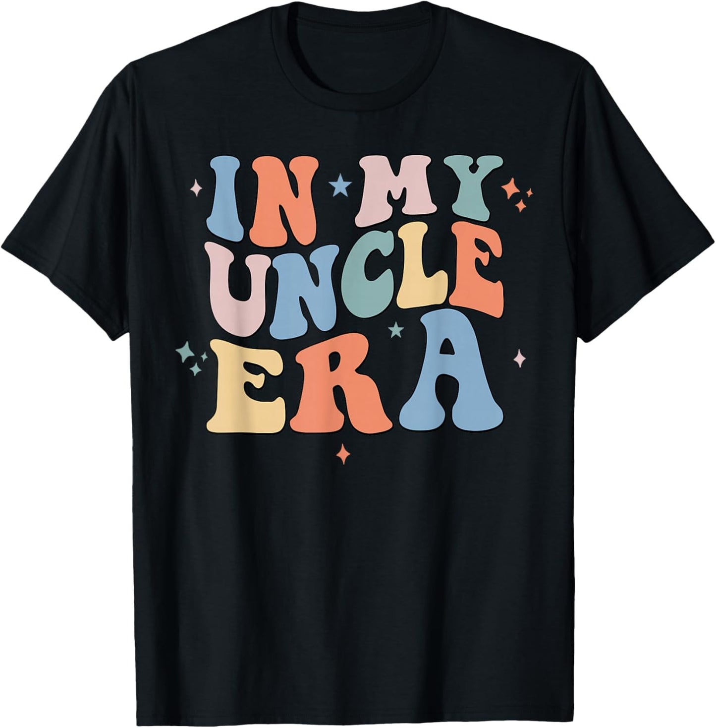 In My Uncle Era Retro Groovy Father's Day T-Shirt - T-Shirt | Black