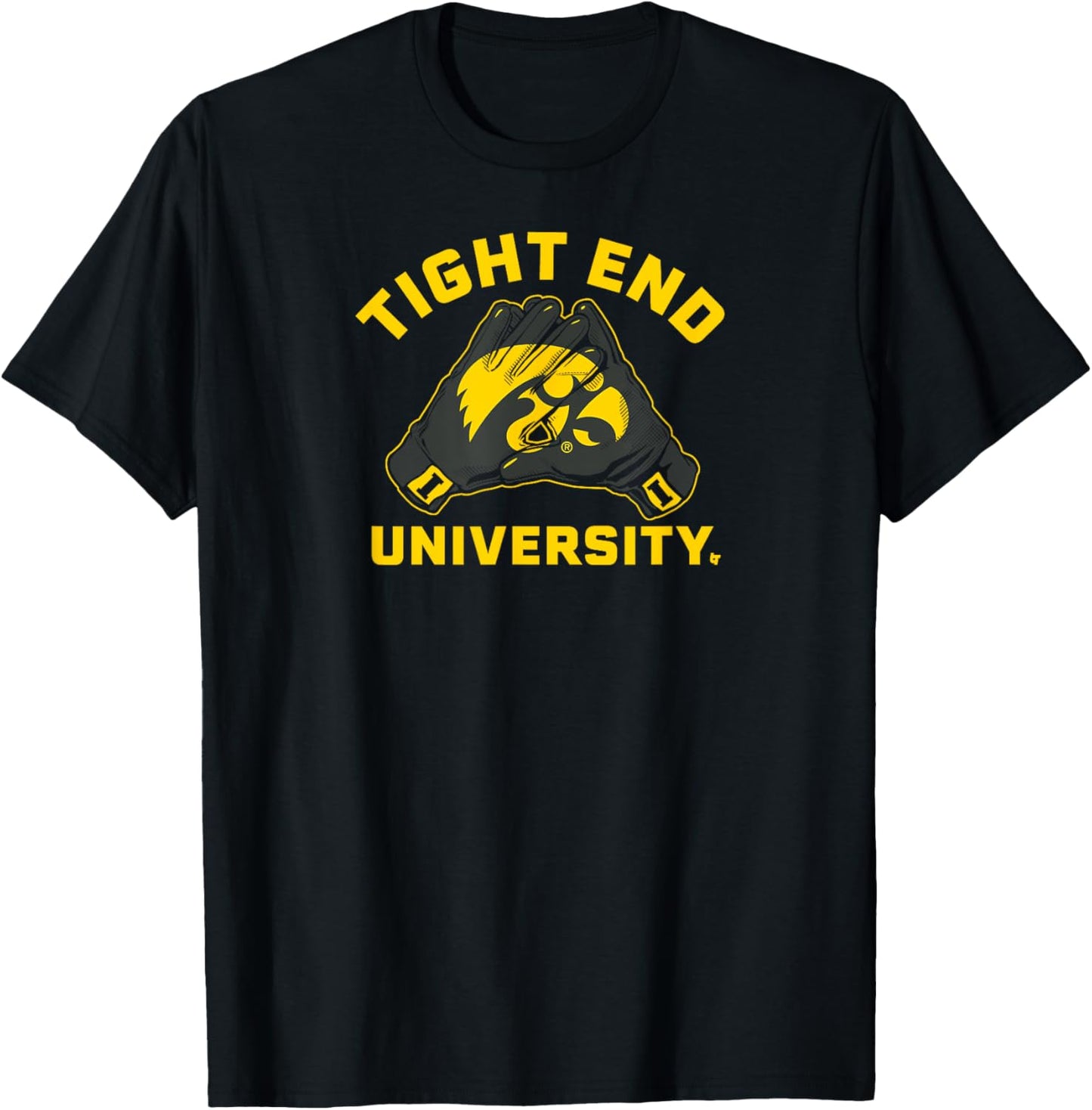 Iowa Football: Tight End University Gloves - Iowa Football T-Shirt - T-Shirt | Black