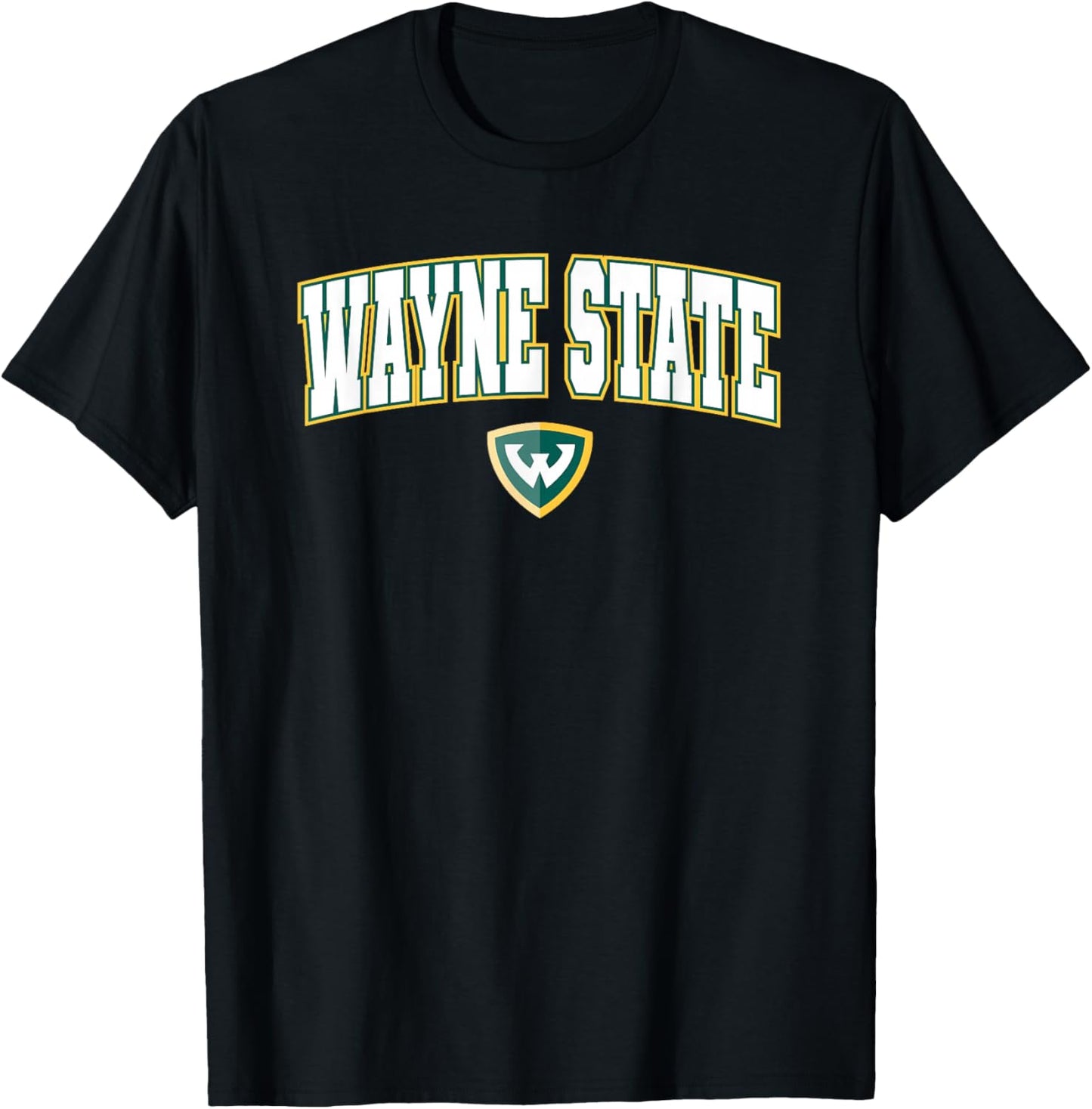 Wayne State University Warriors Arch Logo T-Shirt - T-Shirt | Black