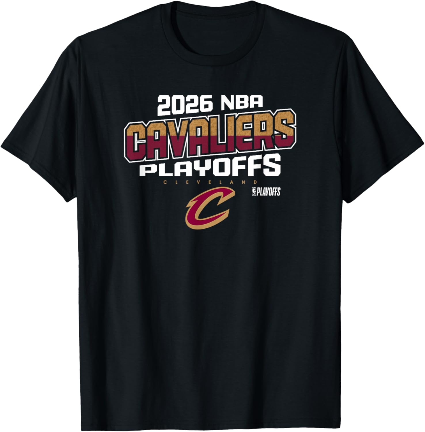 NBA Official 2026 Playoffs Cleveland Cavaliers Next Level T-Shirt - T-Shirt | Black