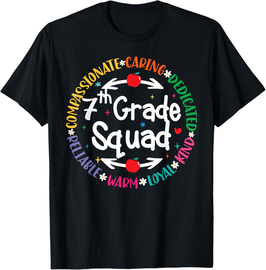 7th Grade Teacher Dream Team Back To School of Teaching Crew T-Shirt - T-Shirt | Black