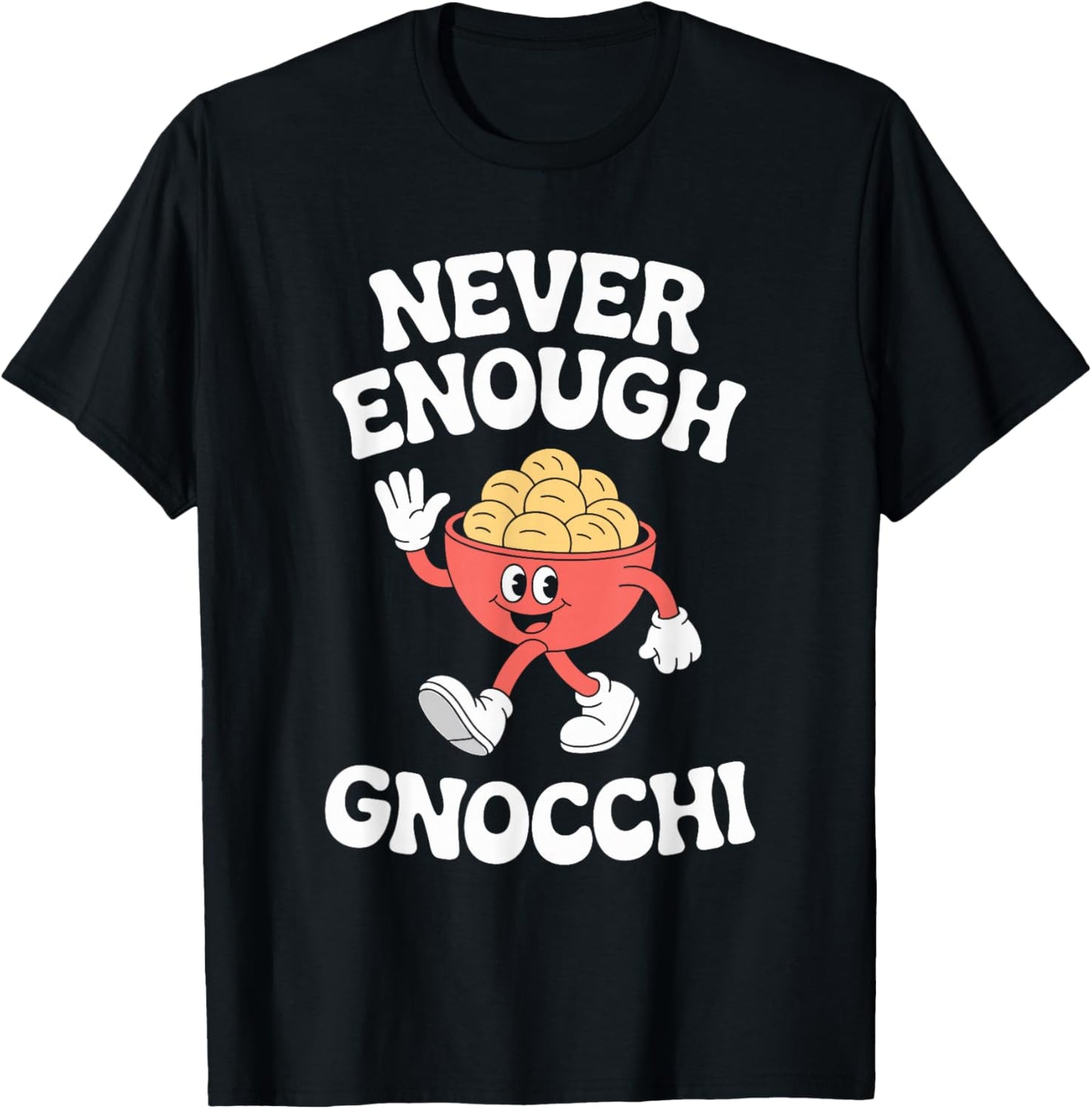 Funny Gnocchi Retro T-Shirt - T-Shirt | Black