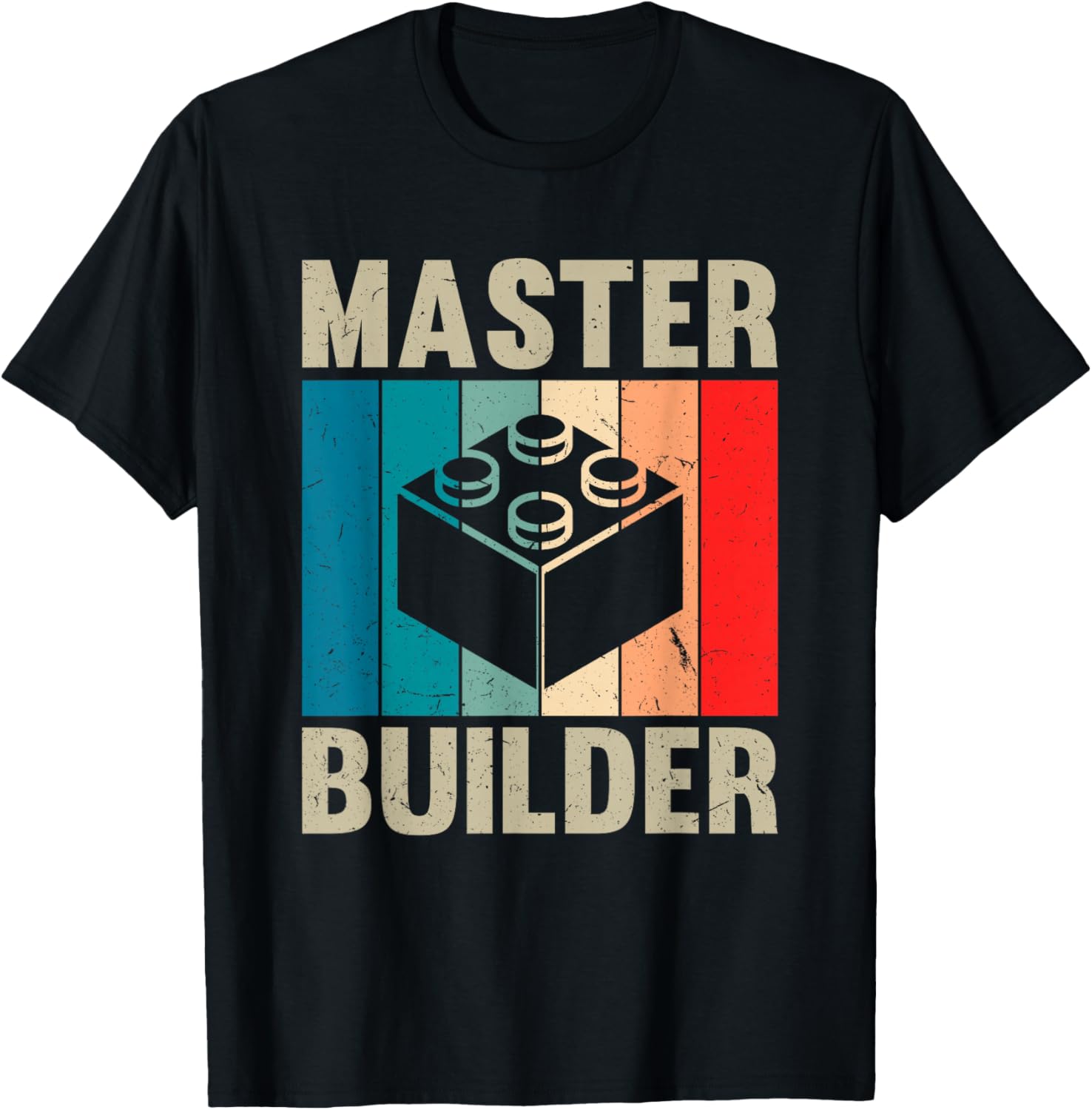 Master Builder Recto Boys Building Blocks Set Toys T-Shirt - T-Shirt | Black
