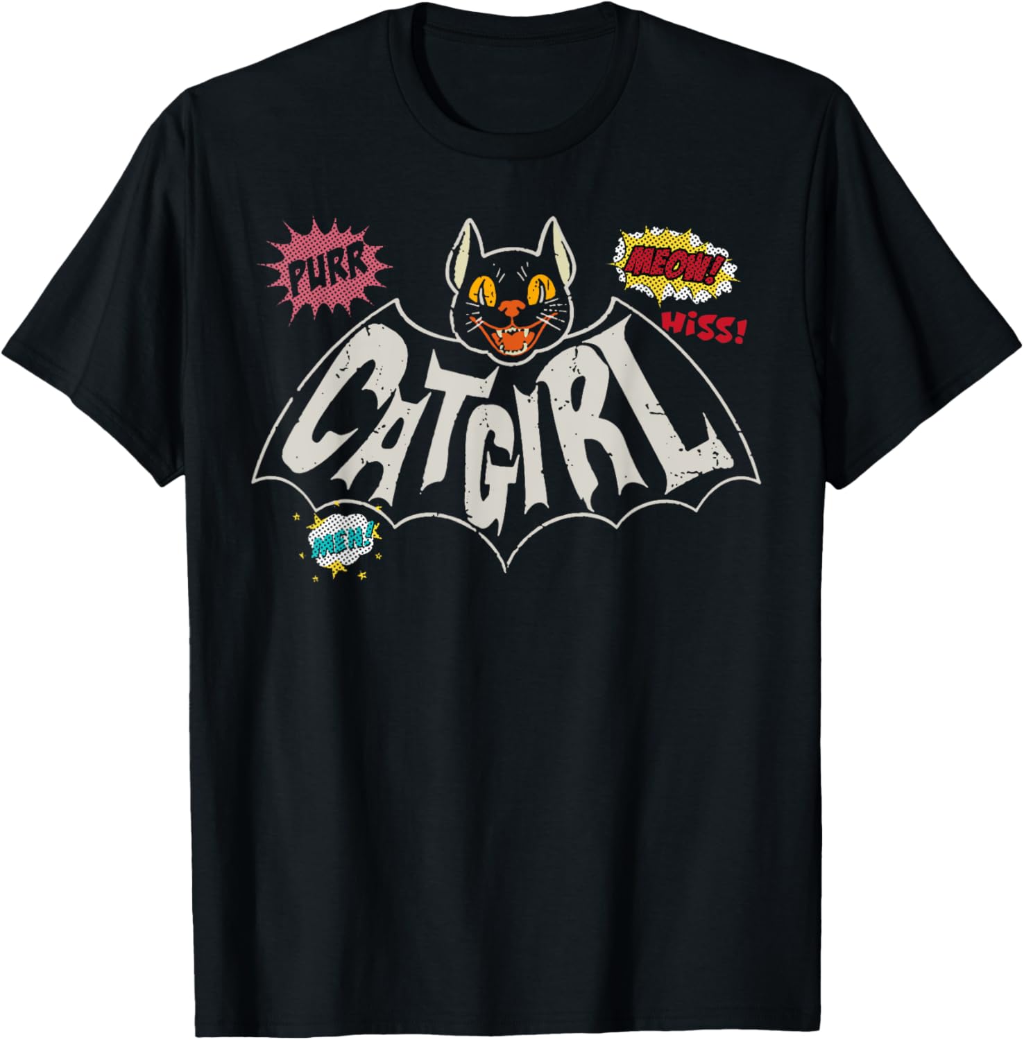 The Catgirl Vintage T-Shirt - T-Shirt | Black