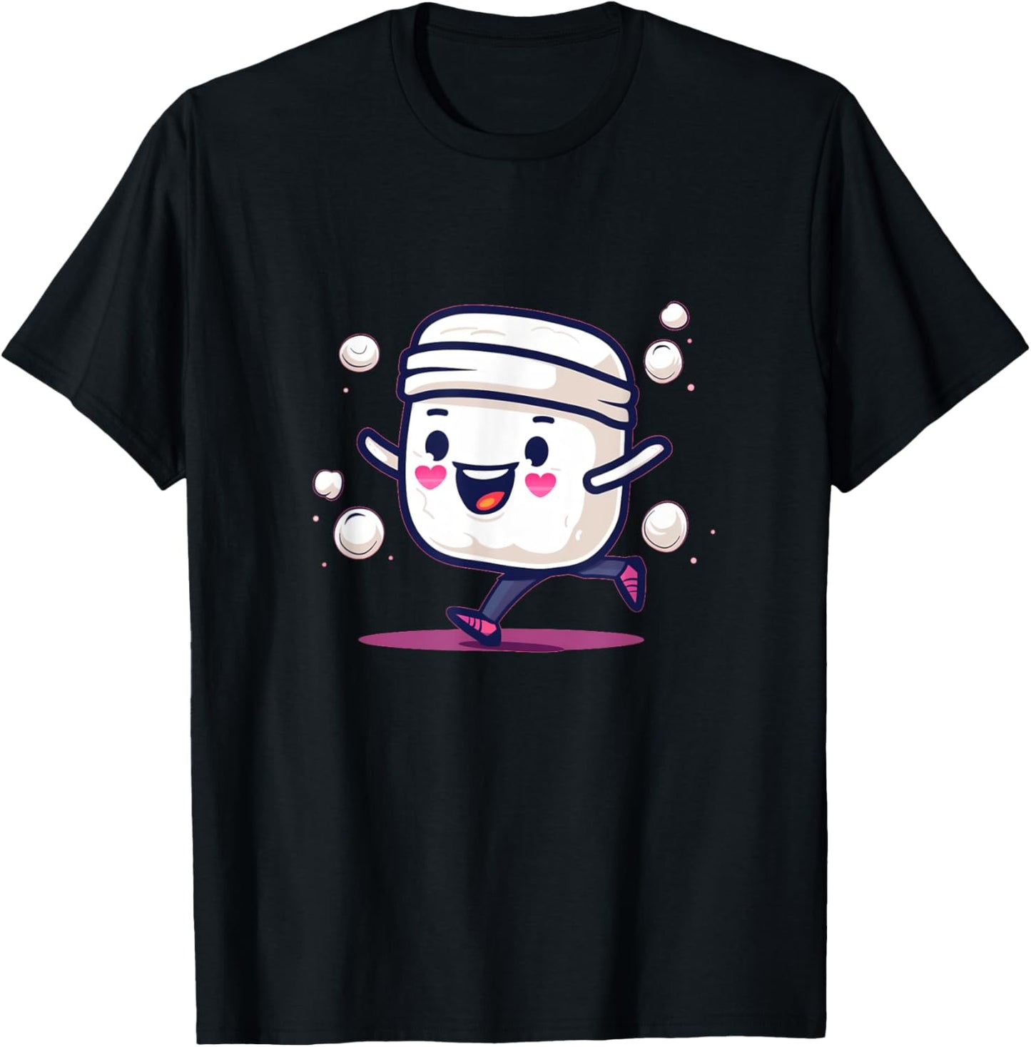 Jogging Marshmallow with Headband Costume for Boys and Girls T-Shirt - T-Shirt | Black