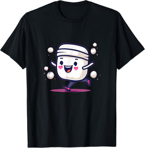 Jogging Marshmallow with Headband Costume for Boys and Girls T-Shirt - T-Shirt | Black
