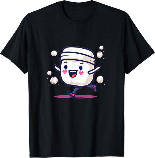 Jogging Marshmallow with Headband Costume for Boys and Girls T-Shirt - T-Shirt | Black