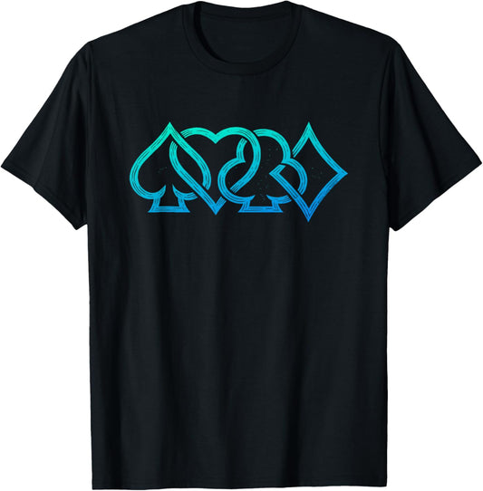 Playing Cards Suits Gamers Casino Poker T-Shirt - T-Shirt | Black