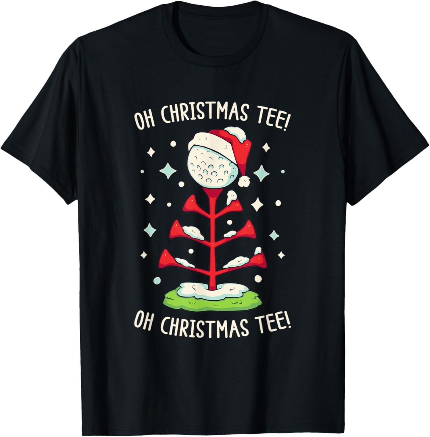 Funny Golf Christmas Shirt Oh Christmas Funny Pun Golf T-Shirt - T-Shirt | Black