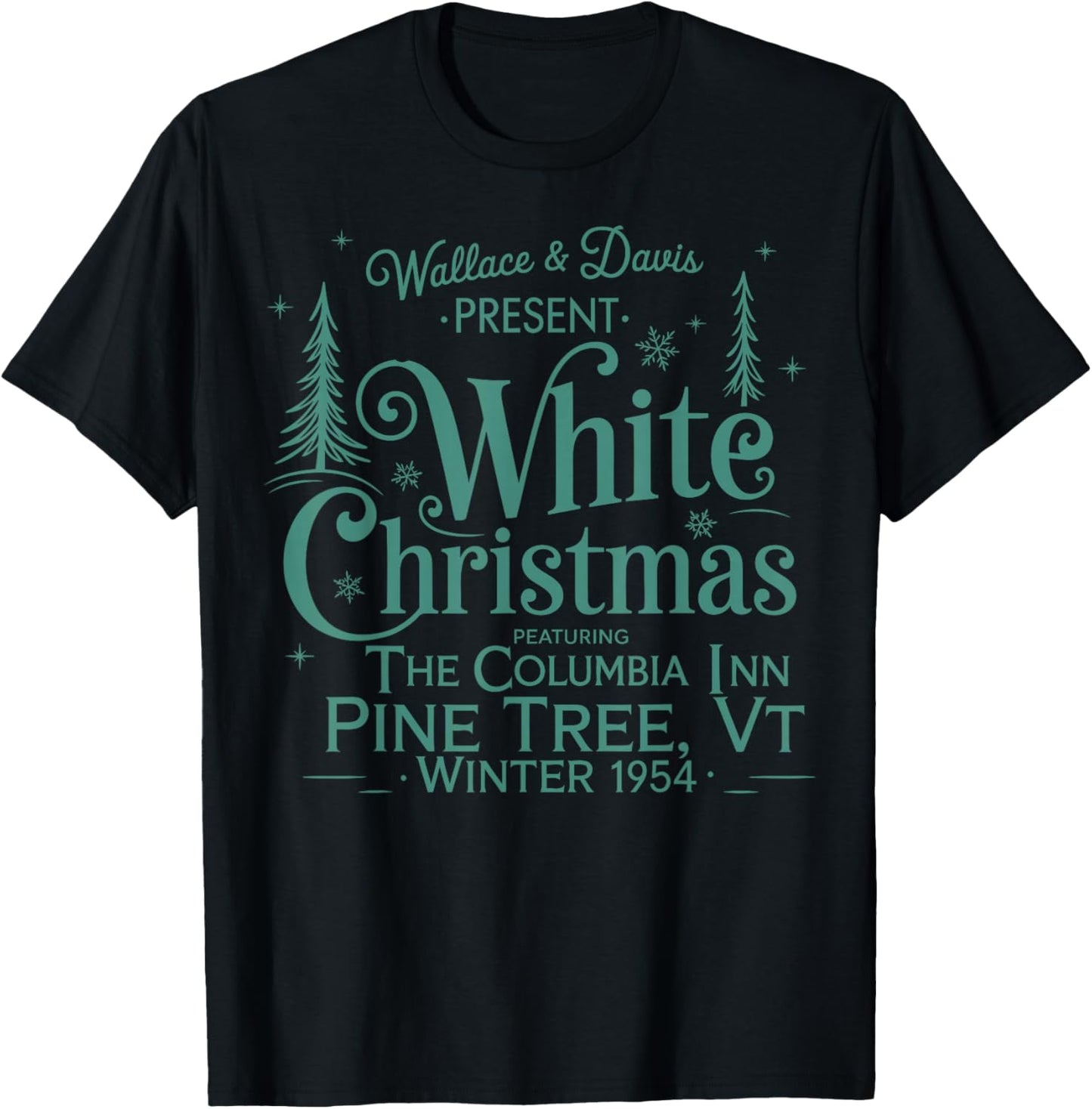 Wallace Davis White Christmas Xmas Christmas Holiday T-Shirt - T-Shirt | Black