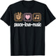 Music Lovers Leopard Print Women Girls Kids Peace Love Music T-Shirt - T-Shirt | Black