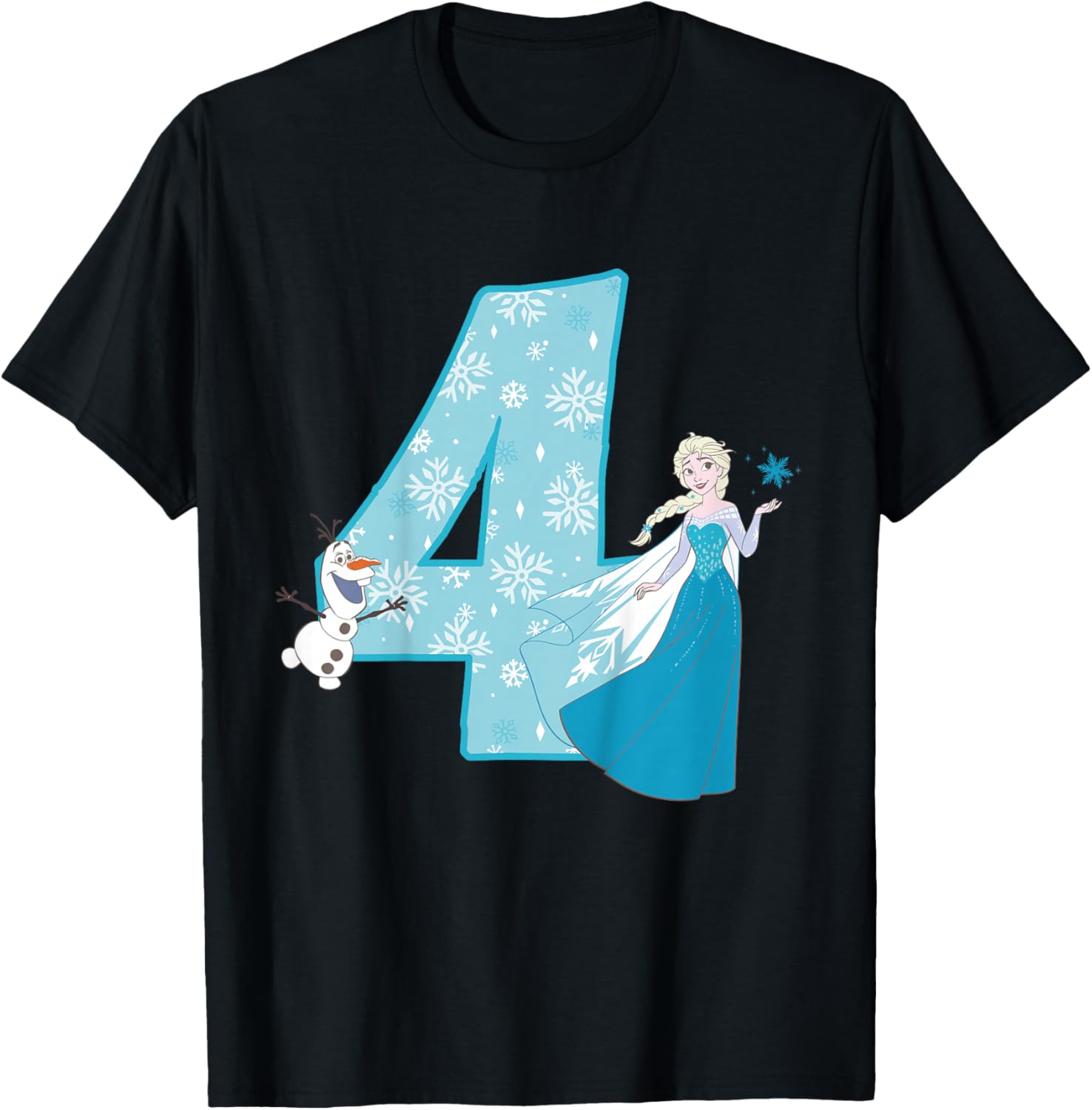 Frozen Elsa 4 Geburtstag T-Shirt - T-Shirt | Black