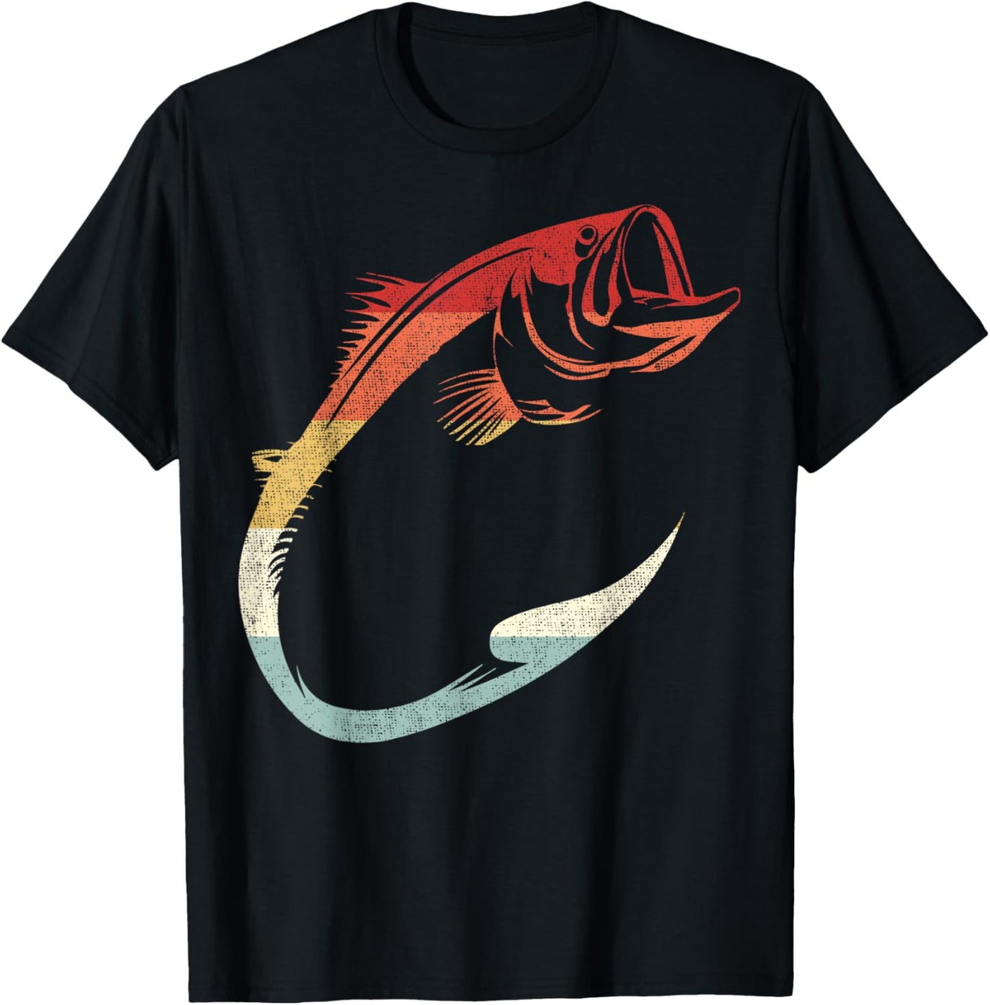 Cool Minimal Fish Hook Art for Fishing Enthusiasts T-Shirt - T-Shirt | Black