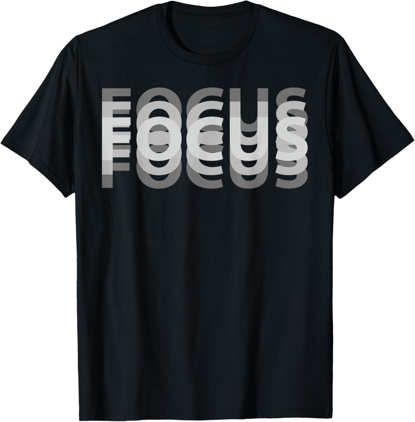 Focus Blurred Text Graphic T-Shirt - T-Shirt | Black