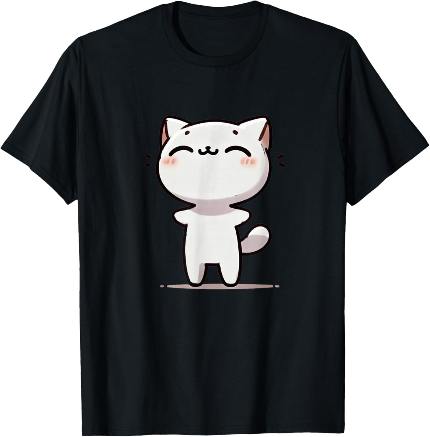 Kawaii Anime Cat Kids T-Shirt - T-Shirt | Black