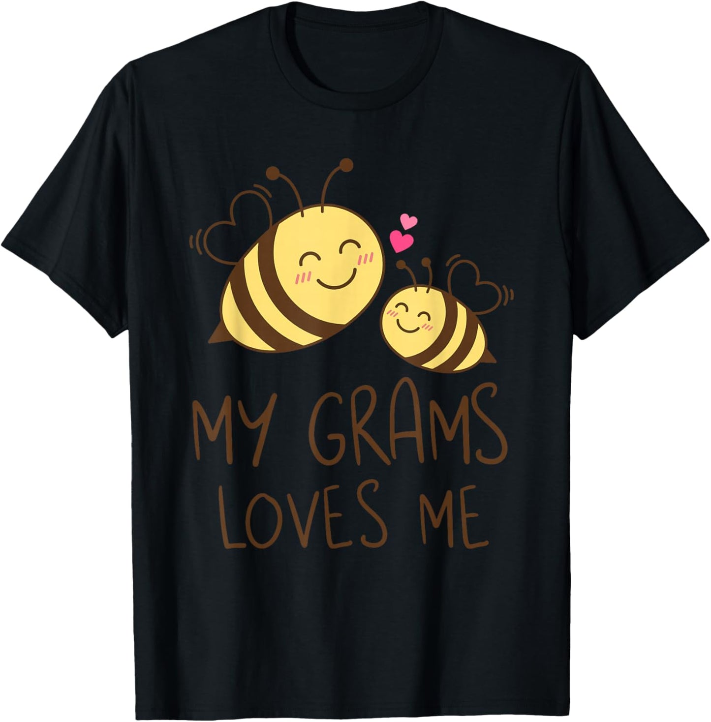 Cute Baby & Grandma My Grams Loves Me Bee T-Shirt - T-Shirt | Black