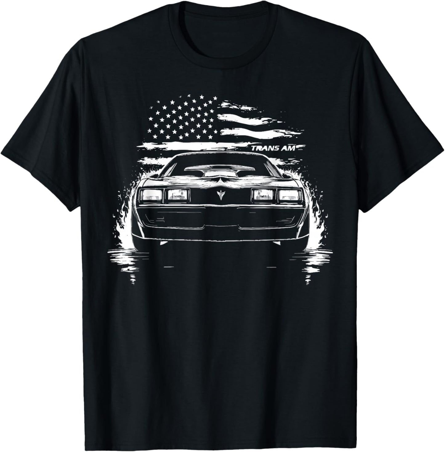 1982 Trans Am Muscle Car Patriotic Flag USA 1980's Trans Am T-Shirt - T-Shirt | Black