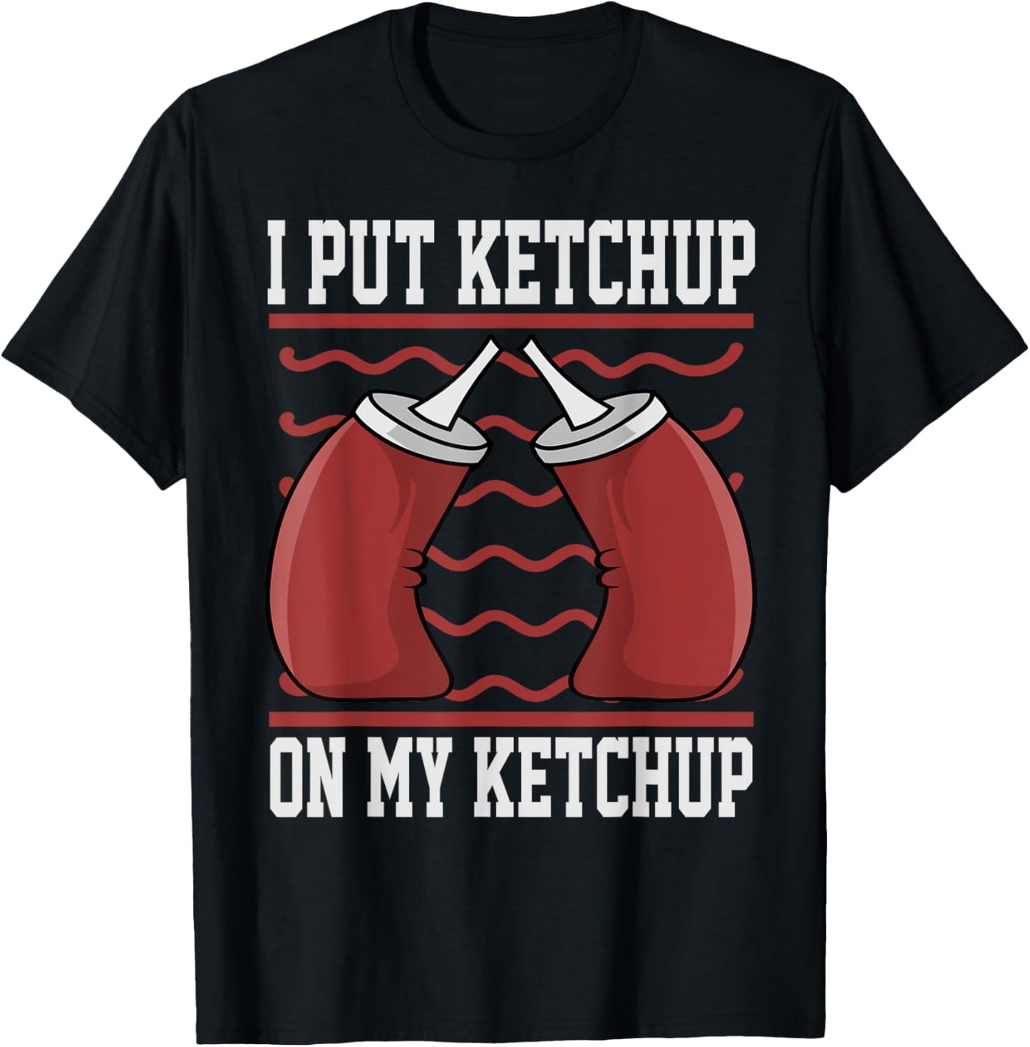 Funny Ketchup Art Women Kids Boy Girl Ketchup Lover T-Shirt - T-Shirt | Black