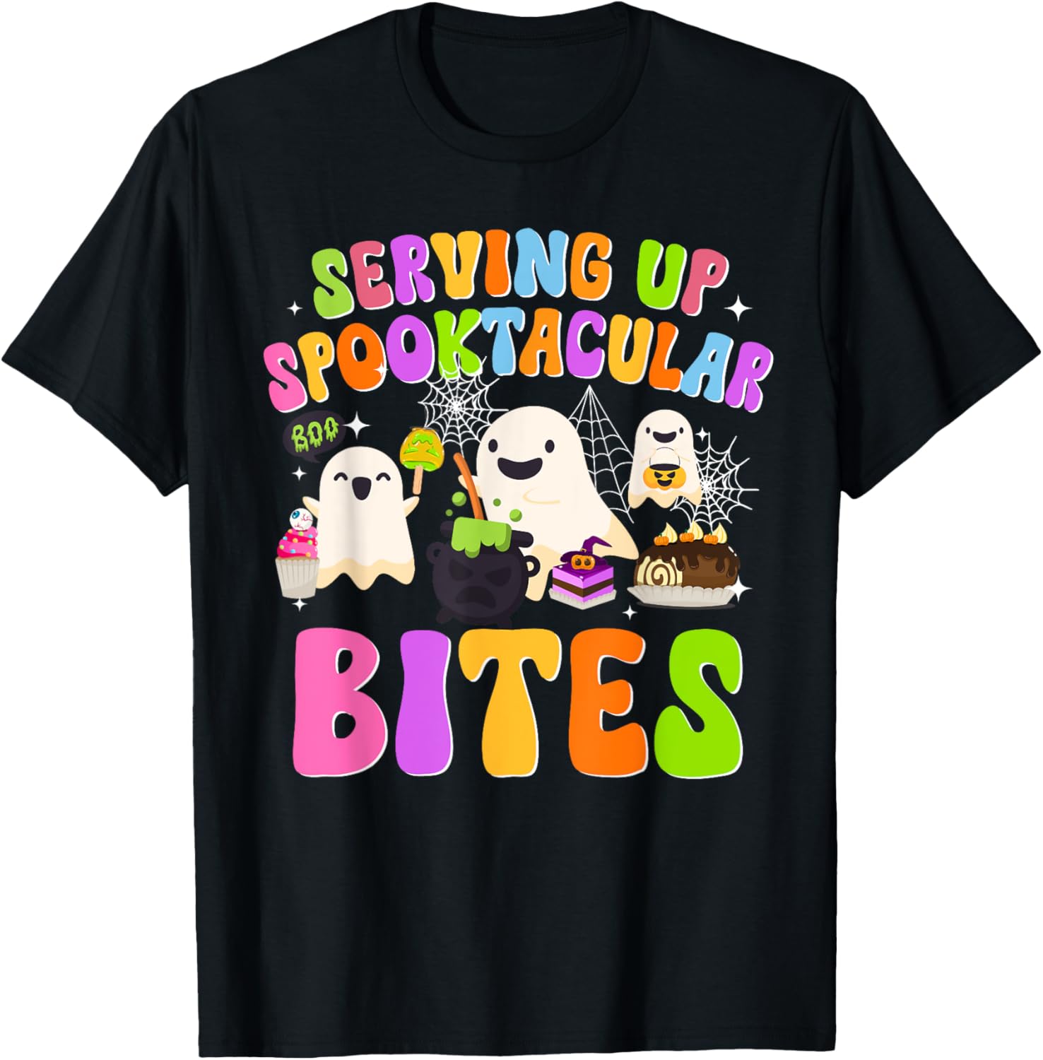 Spooky Lunch Lady Halloween School Cafeteria Worker Funny T-Shirt - T-Shirt | Black