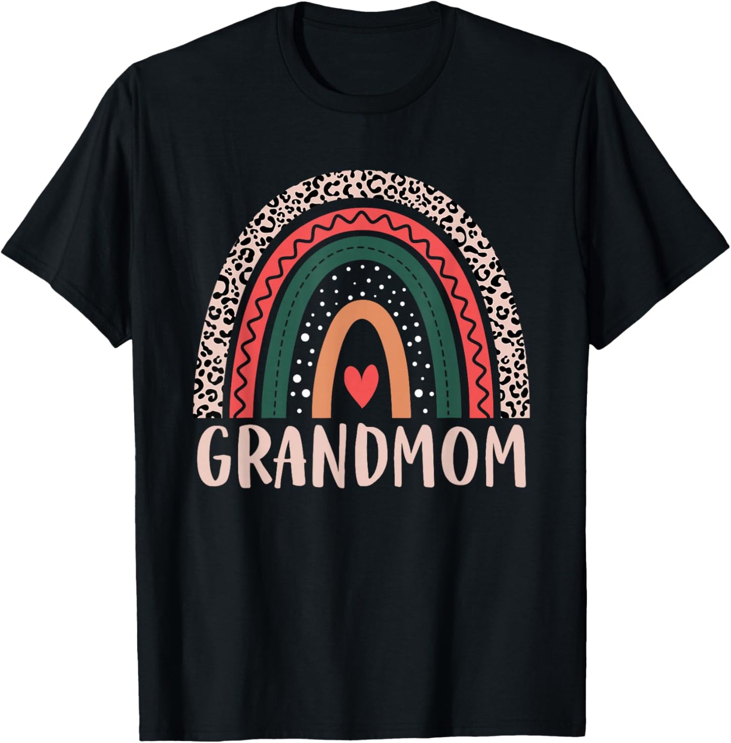 Grandmom Rainbow Grandma Grandmother Women Mothers Day T-Shirt - T-Shirt | Black