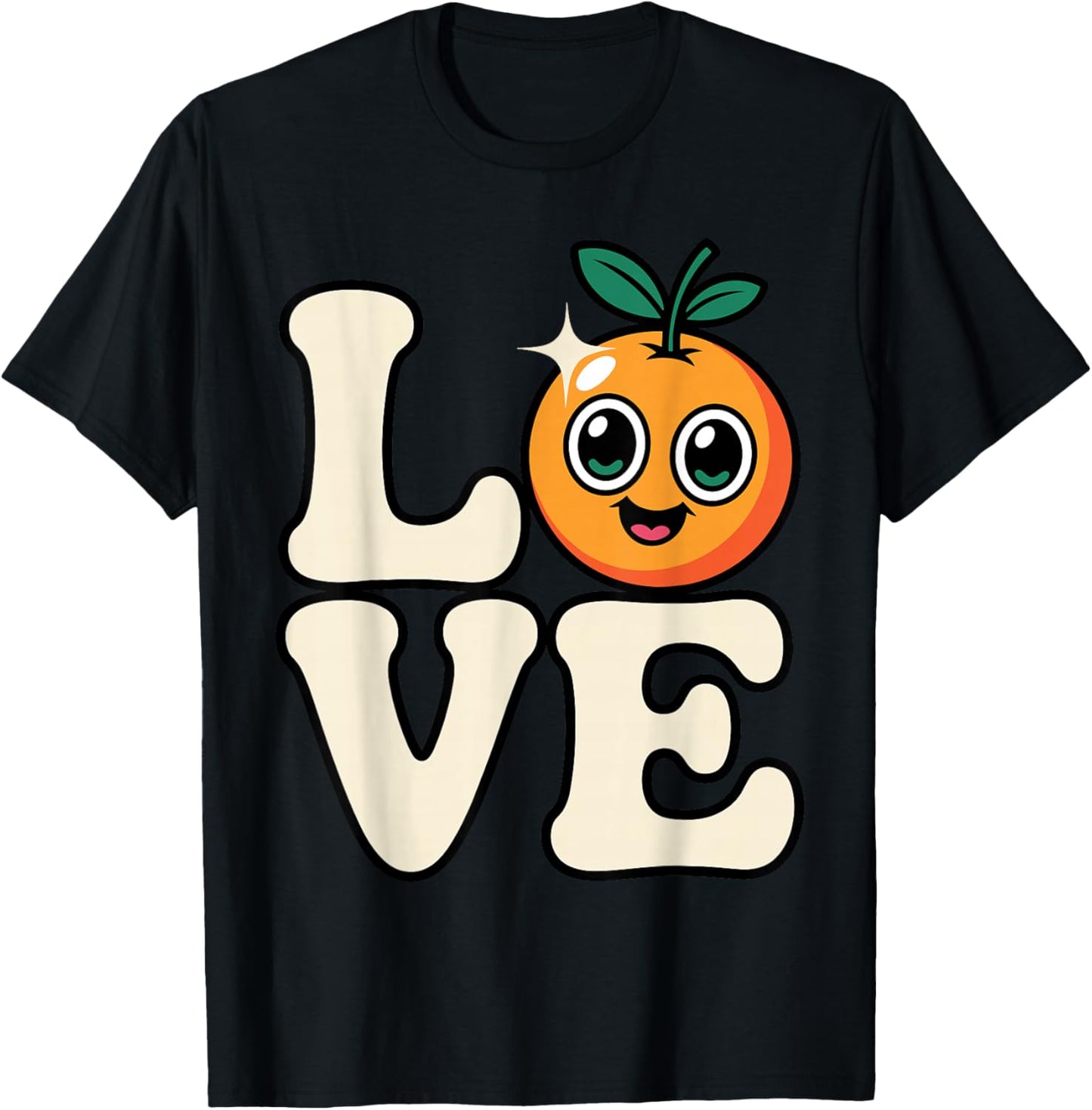 Orange Art Women Kids Vegan Orange Fruit Lovers T-Shirt - T-Shirt | Black