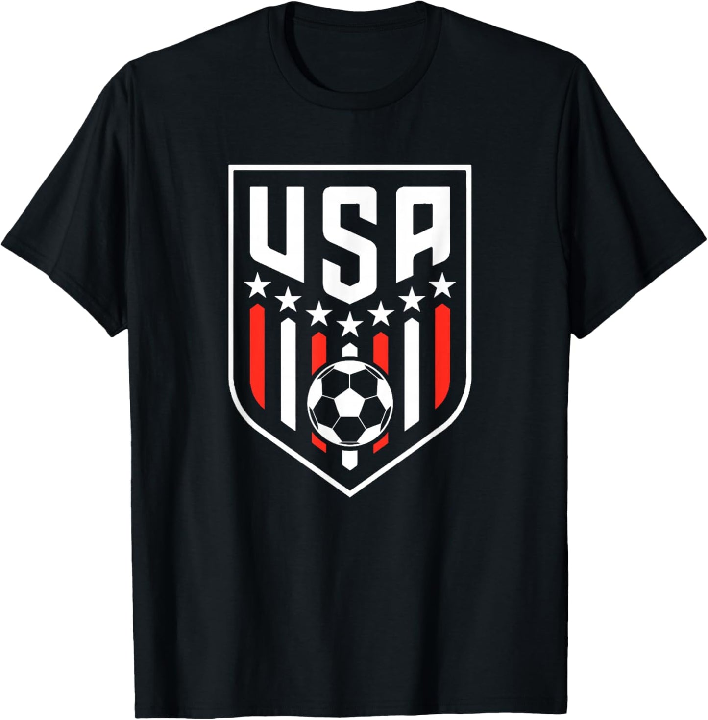 American Flag Soccer Team Boys Men Women Girls Soccer T-Shirt - T-Shirt | Black