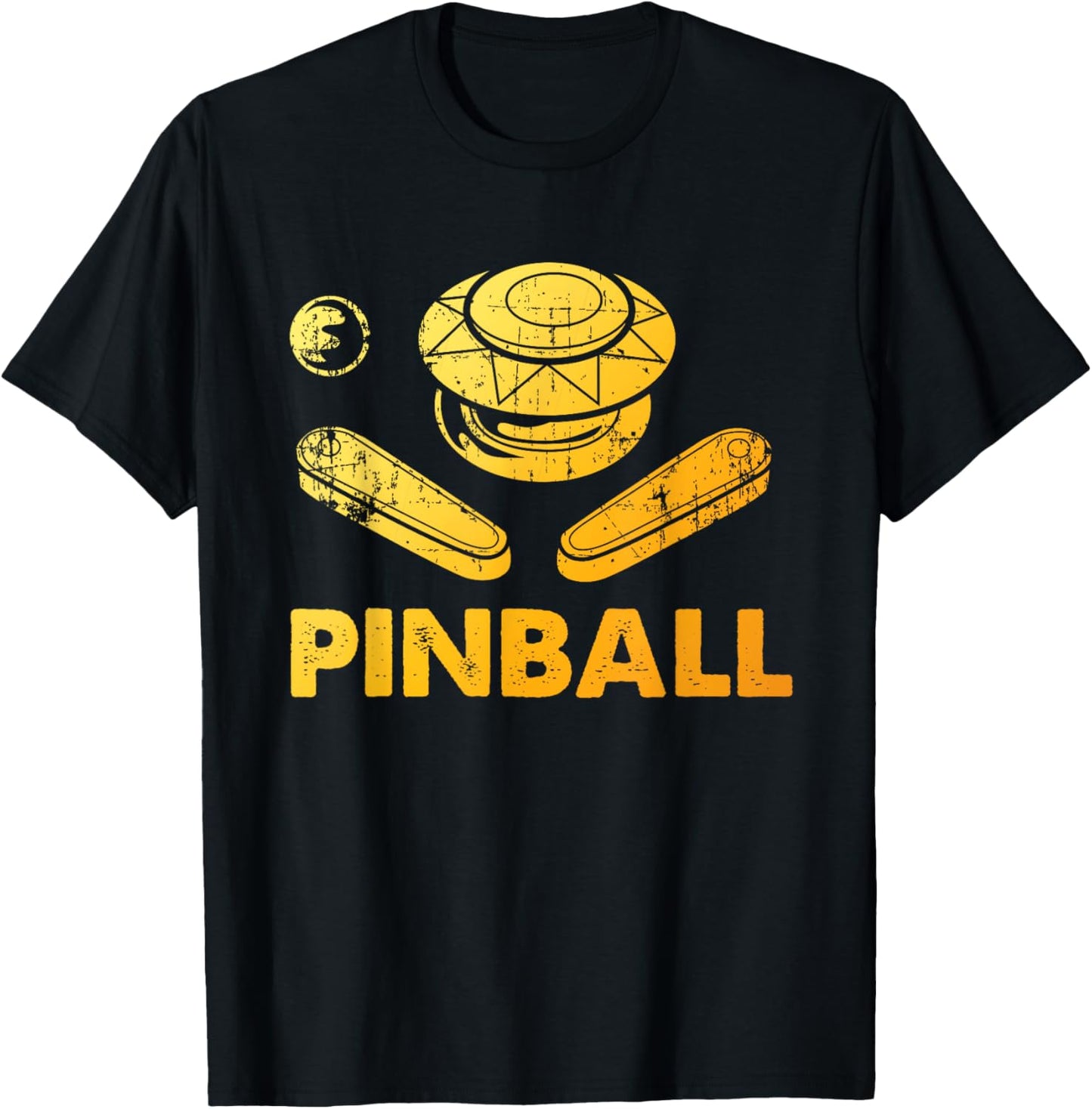 Cool Arcade Gaming Pinball Player Gift Men Women Vintage Pinball Funny Pinballer Machine Flipping Ball Lovers T-Shirt - T-Shirt | Black