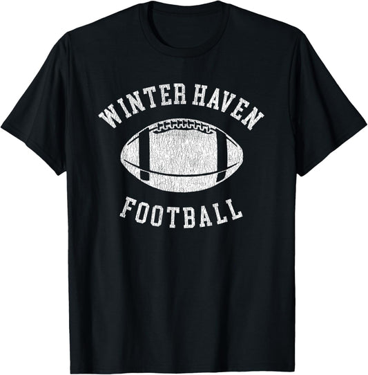 Winter Haven Football Distressed Vintage 80's Throwback T-Shirt - T-Shirt | Black