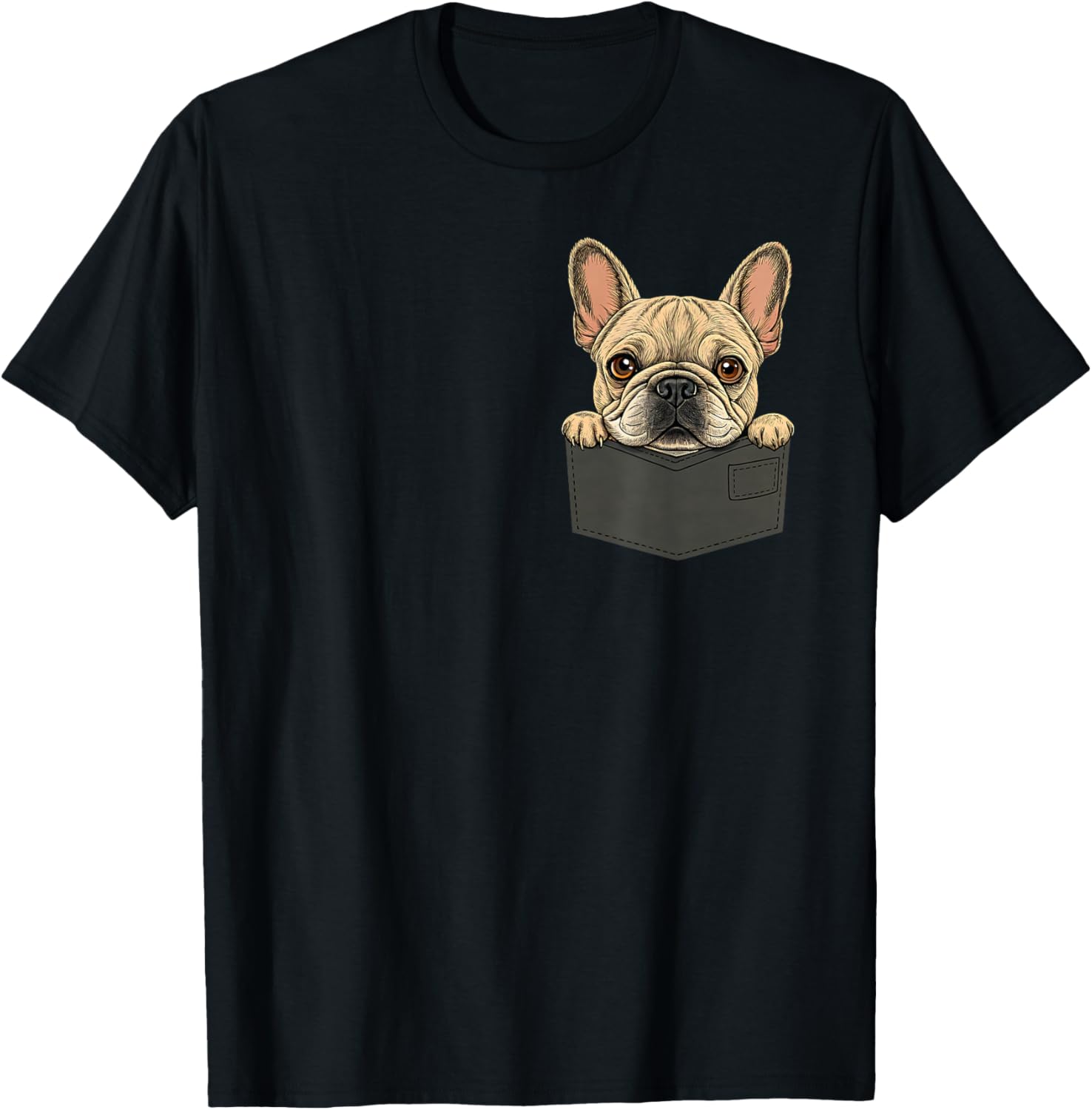 Cute French Bulldog Men Women Kids T-Shirt - T-Shirt | Black