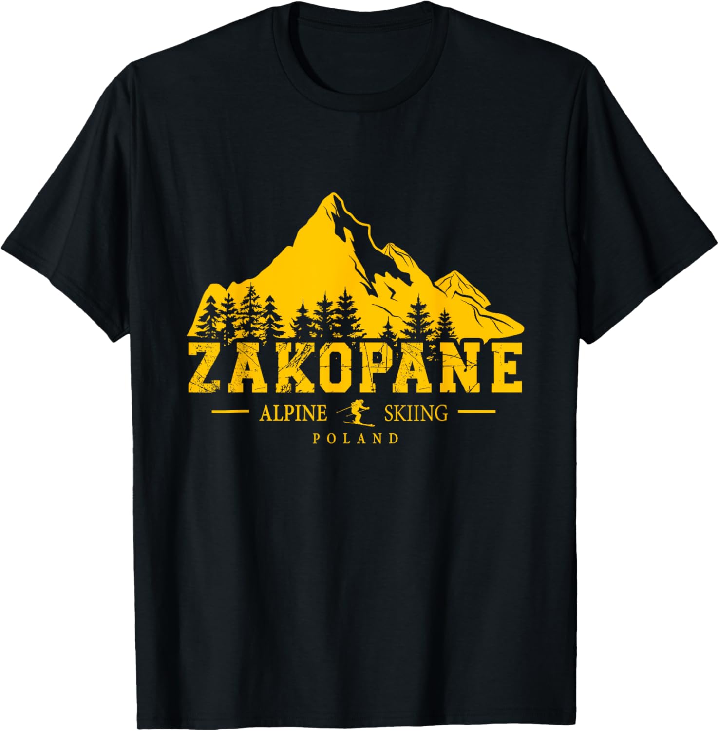 Zakopane Poland Ski Resort Alpine Skiing Polish Tatra T-Shirt - T-Shirt | Black
