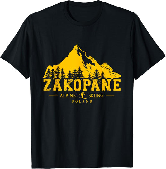 Zakopane Poland Ski Resort Alpine Skiing Polish Tatra T-Shirt - T-Shirt | Black