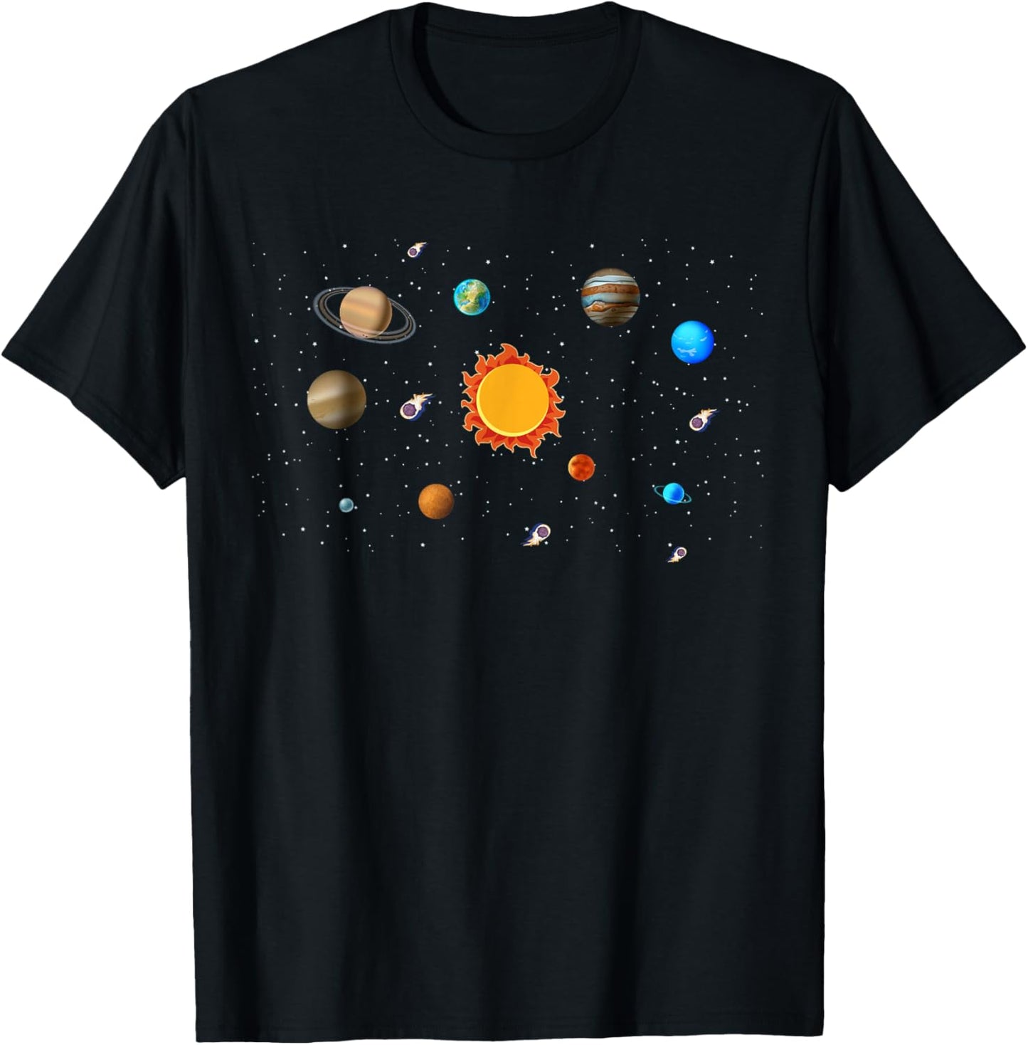 Solar System Space Planets Galaxy Kids T-Shirt - T-Shirt | Black