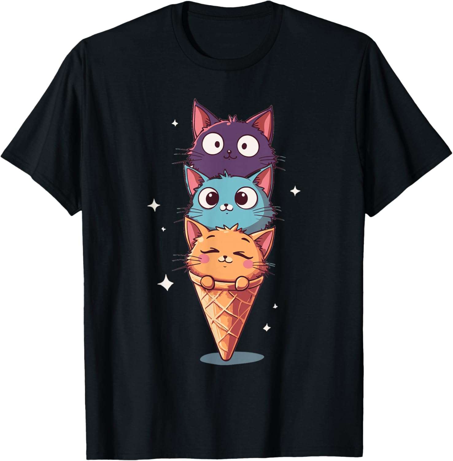 Kawaii Funny Men Women Girls Kids T-Shirt - T-Shirt | Black