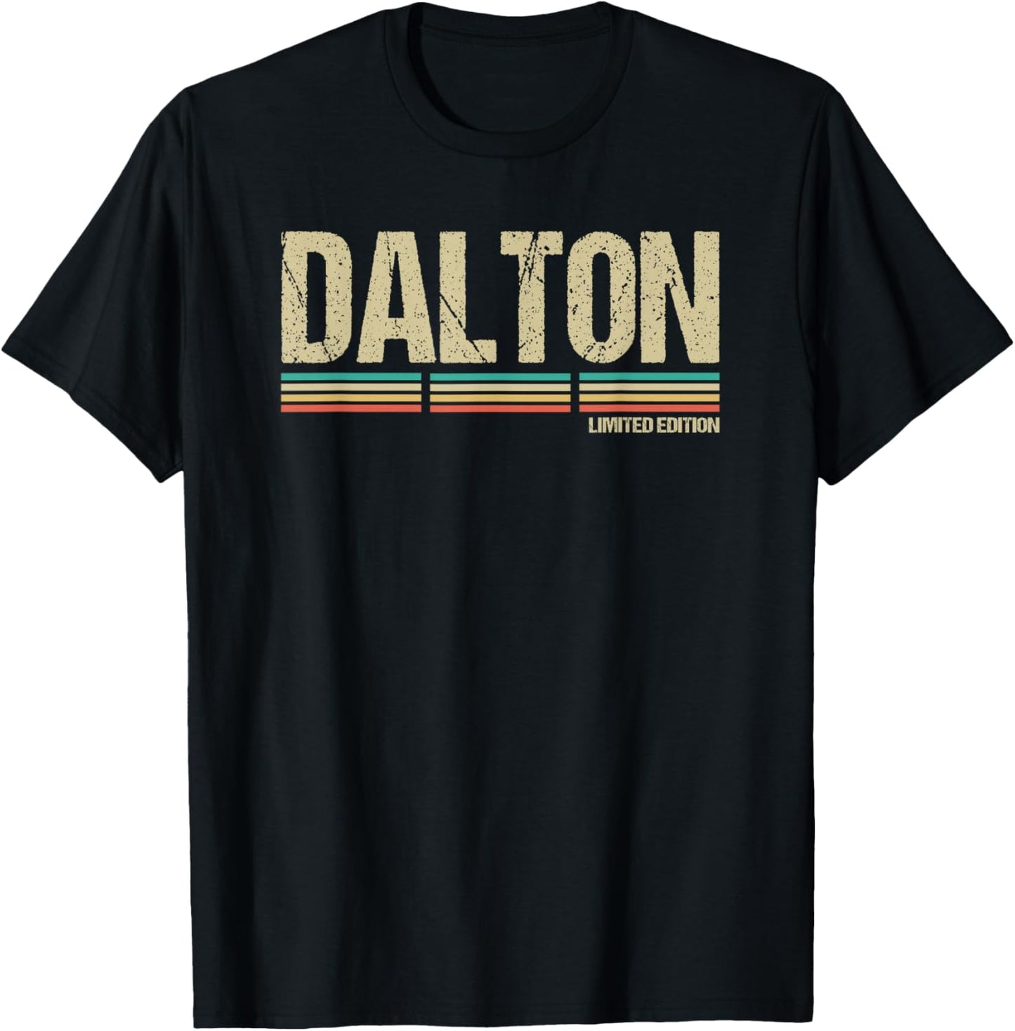 Dalton Family Name Retro Vintage Birthday T-Shirt - T-Shirt | Black