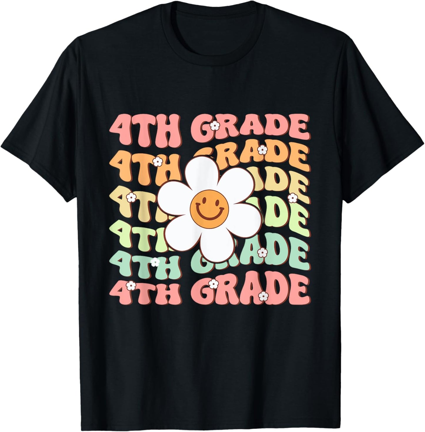Groovy 4th Grade Back to School First Day of Fourth Grade T-Shirt - T-Shirt | Black