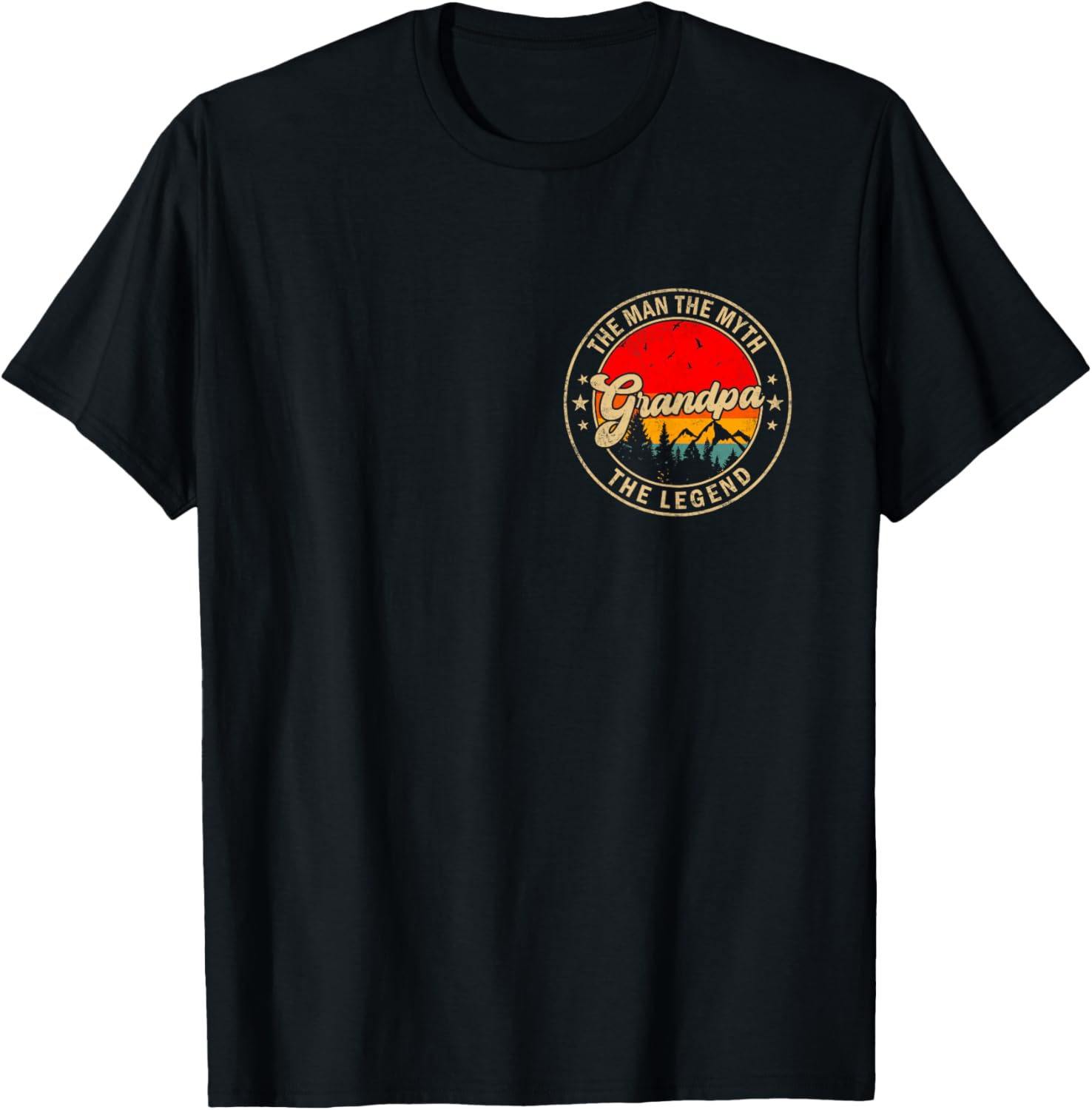 Grandpa The Man The Myth The Legend Vintage Retro for Papa T-Shirt - T-Shirt | Black