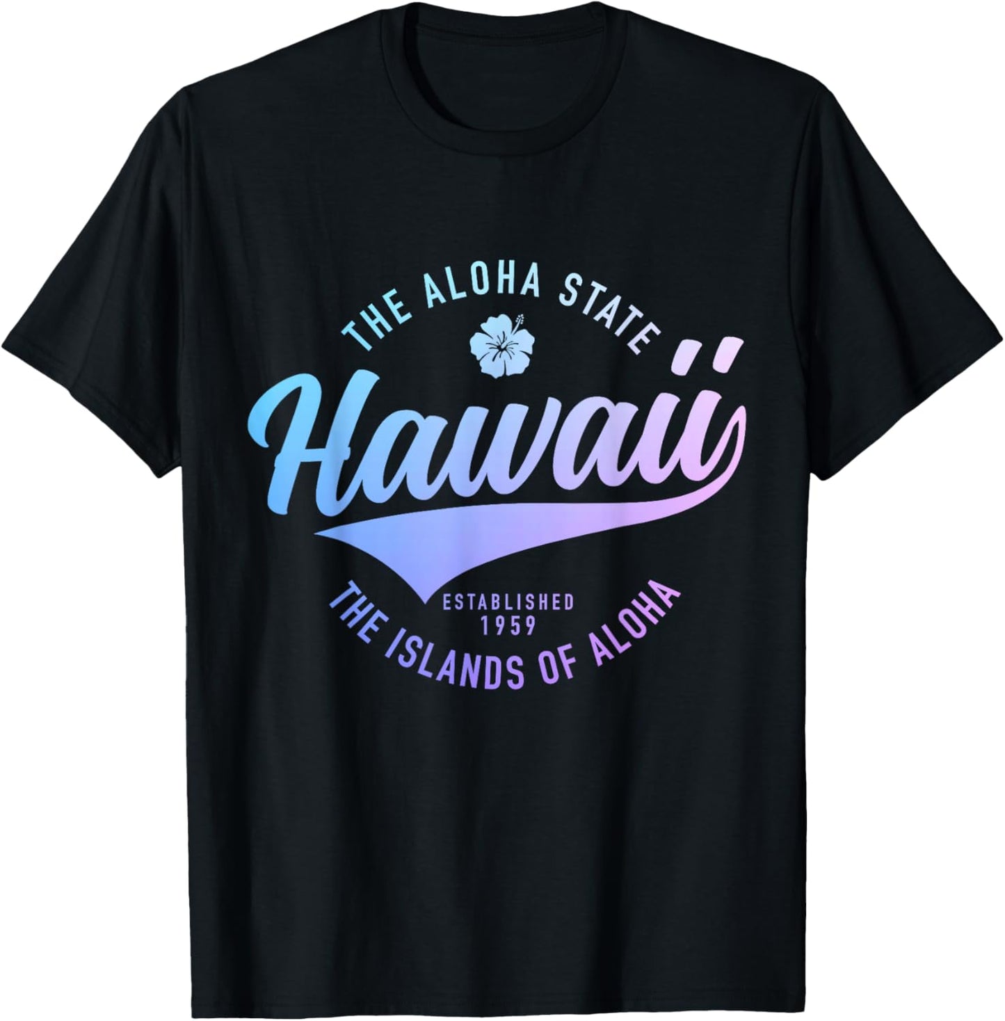 Hawaii The Aloha State Souvenir Vintage T-Shirt - T-Shirt | Black