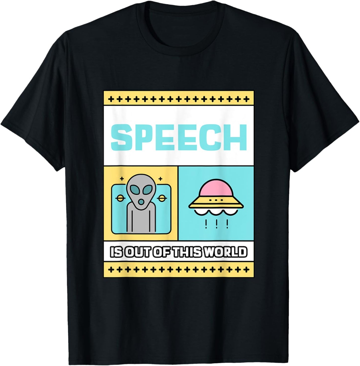Speech therapy is out of this world UFO Alien T-Shirt - T-Shirt | Black