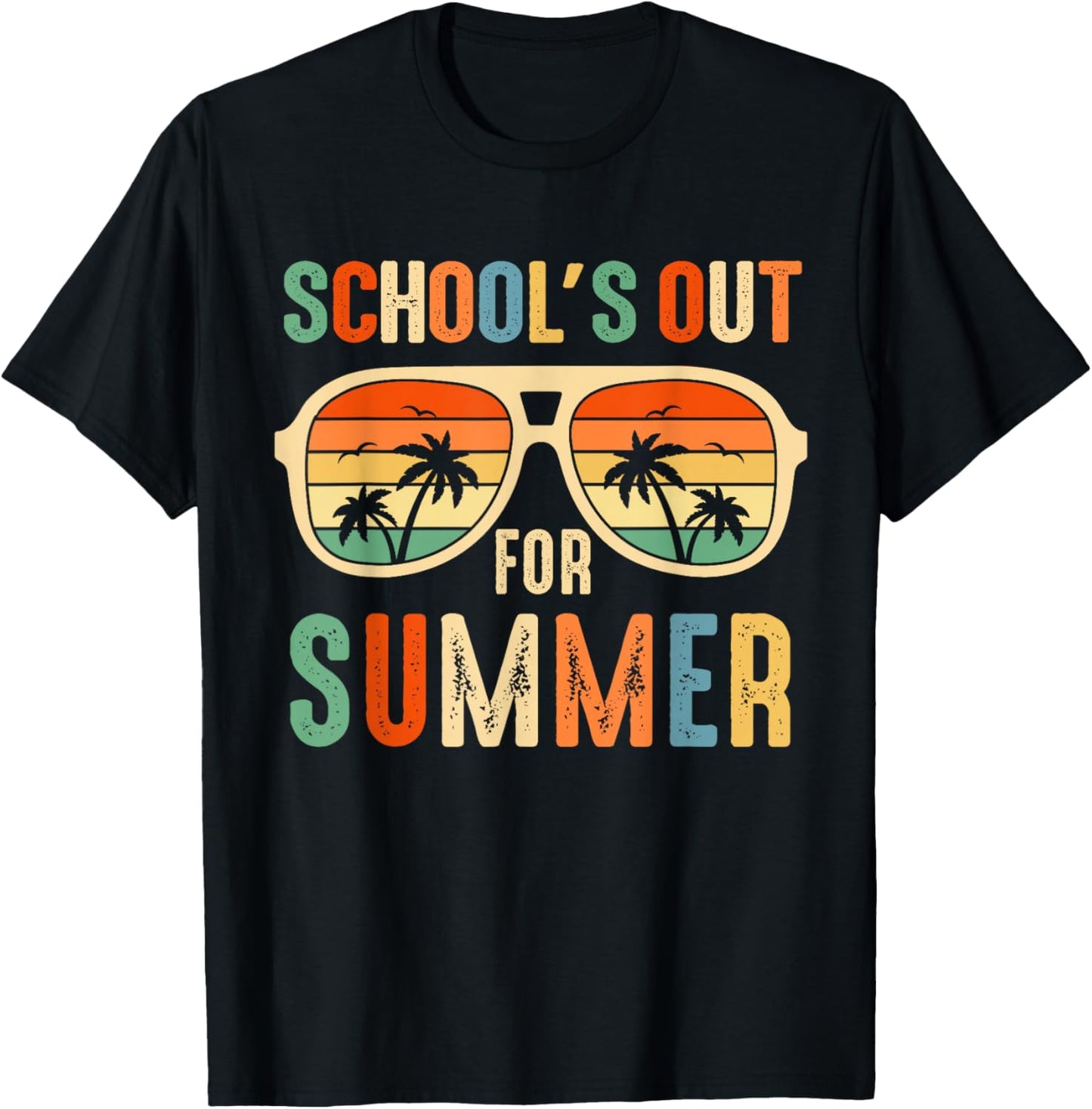 Retro School's Out for Summer Teacher Last Day of School T-Shirt - T-Shirt | Black
